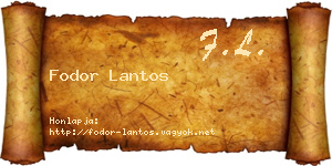 Fodor Lantos névjegykártya